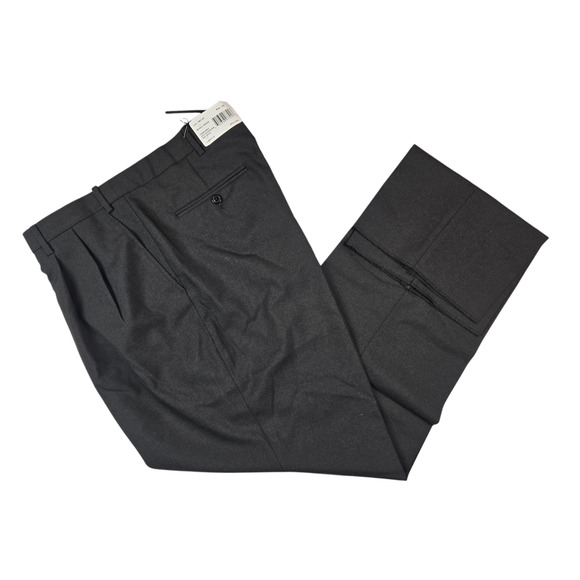 Mens Westport Pleated Pants Lot Size 42R Gray Wool Blend Stretch Elastic - Picture 2 of 8